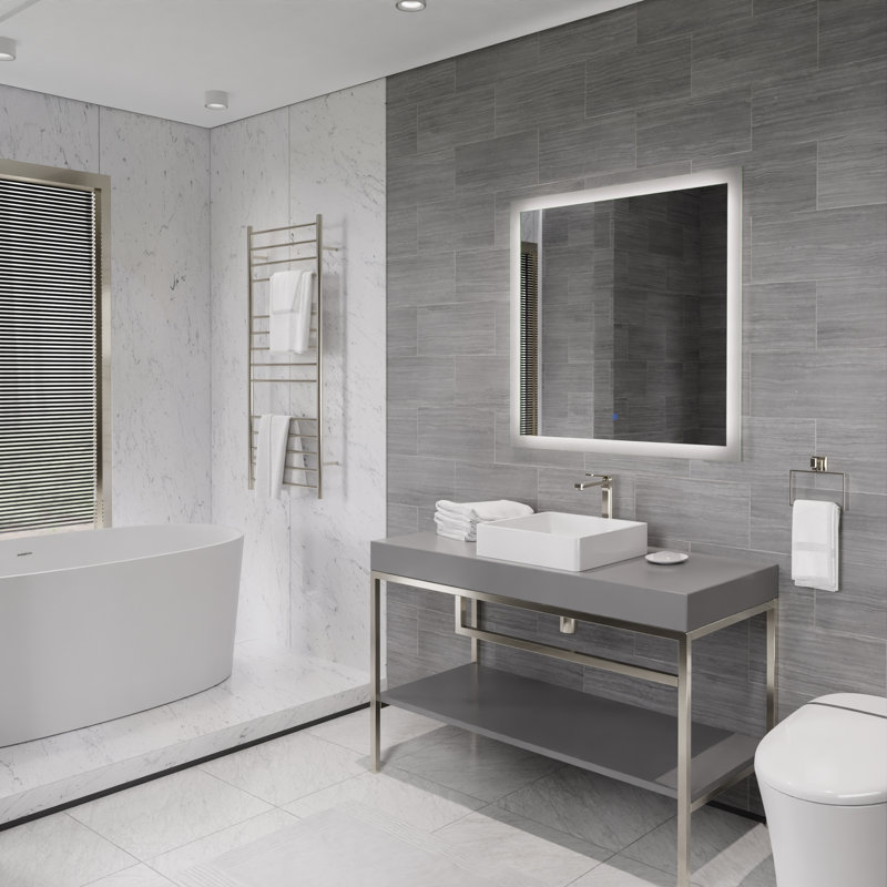 Robinet de salle de bains monotrou avec ensemble de drainage, Nickel brossé