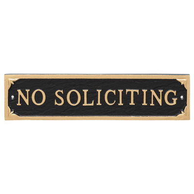 Plaque de jardin «No Soliciting»