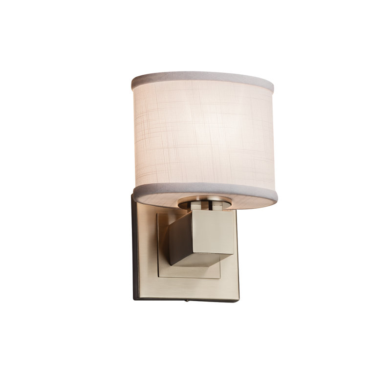 Favela Armed Sconce, White, Brushed Nickel