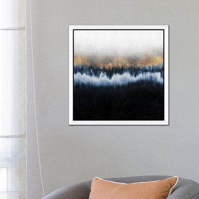 Golden Horizon - Square - Floater Frame Painting on Canvas