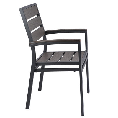H&D Barnwood Aluminum Dining Arm Chair