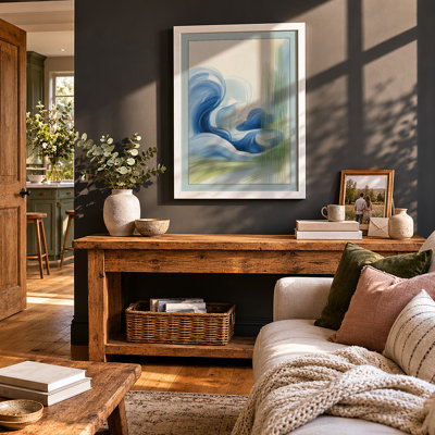 Blue Flow Minimalist - Framed Print