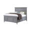 Ensemble de chambre à coucher double, gris et chrome, ensemble 2 pièces avec table de chevet