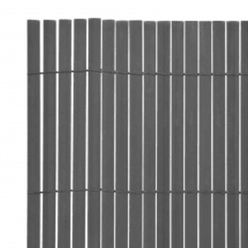 Double-Sided Garden Fence Privacy Barrier, Grey, 110 x 400 cm