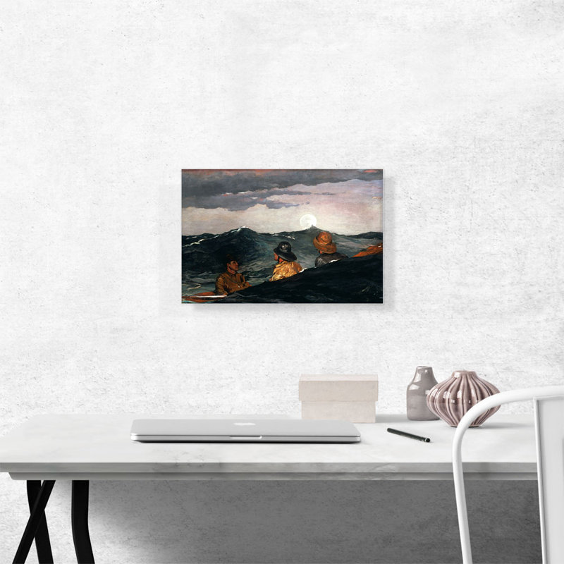 «Kissing the Moon 1904» par Winslow Homer, reproduction d'art sur toile tendue, H 12 po x l 18 po x 1,5 po