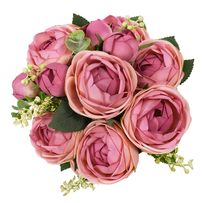 Buisson de renoncule classique, Rose