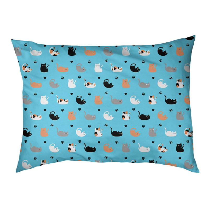 Coussin pour chien Byrge, Moyen (l 29,5 po x P 19,5 po x H 9,5 po), Bleu / noir / orange