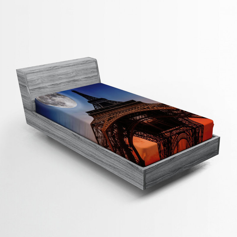 Drap-housse en microfibre Tour Eiffel, Simple TG