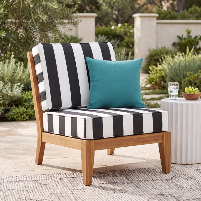 Lively Striped Indoor/Outdoor Sunbrella Seat/Back Lounge Chair Cushion