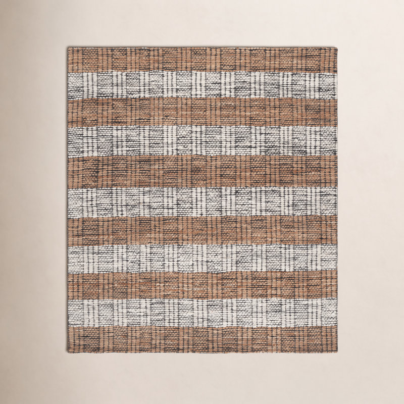 Hand-Woven Striped Performance Rug, 6'-0" x 6'-0" Square