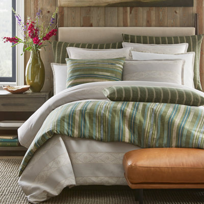 Big Sky Duvet Set – Natural and Sand Cotton | 1 Duvet Cover + Euro Shams | Inserts Not Included