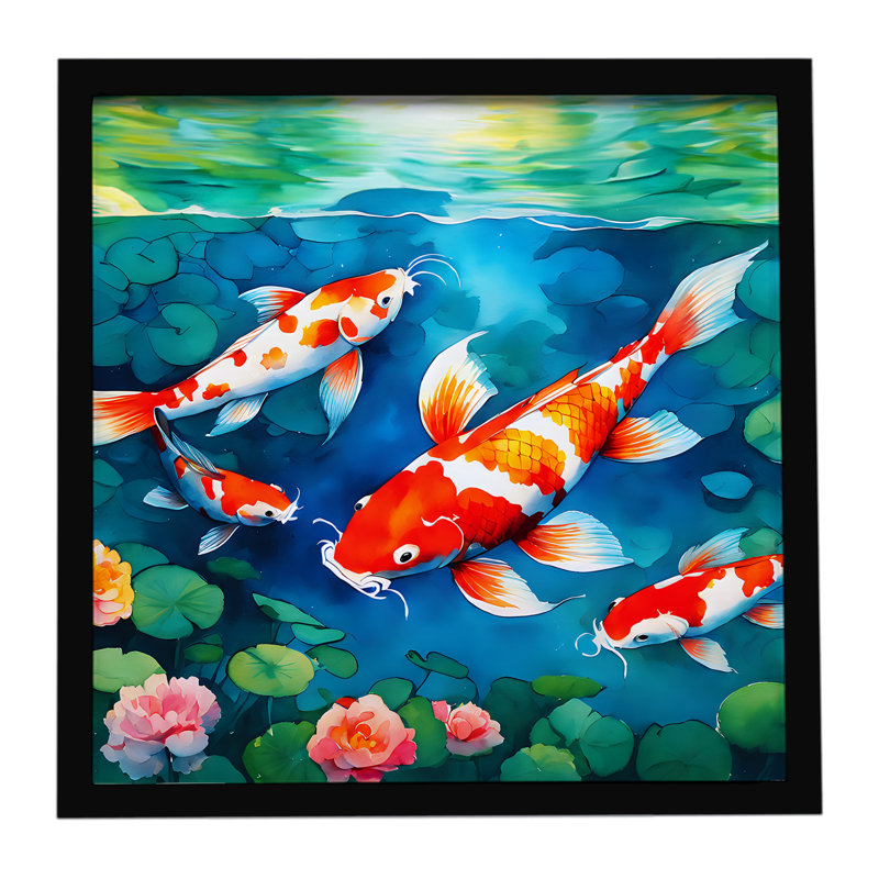 Koi Fish, reproduction d'art encadrée