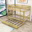 Lit superposé simple en bois convertible Hulbard avec lit gigogne simple et garde-corps-358664517