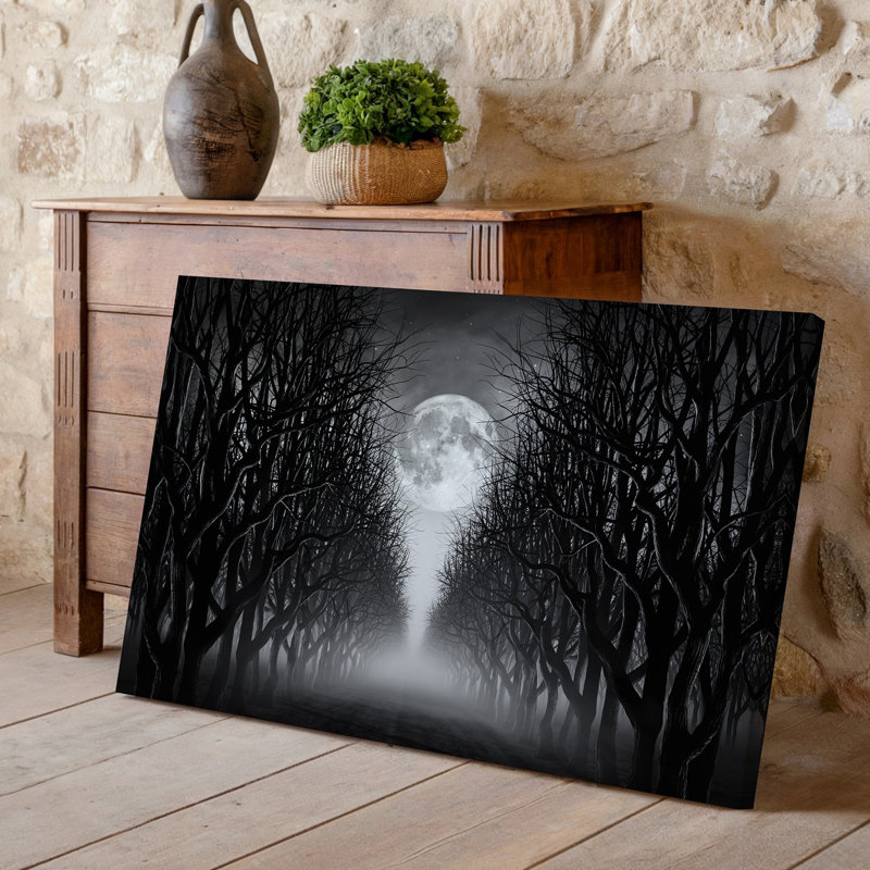 Reproduction d'art sur toile, "Une scène hantée dans une forêt sombre dense", H 20 po x l 30 po
