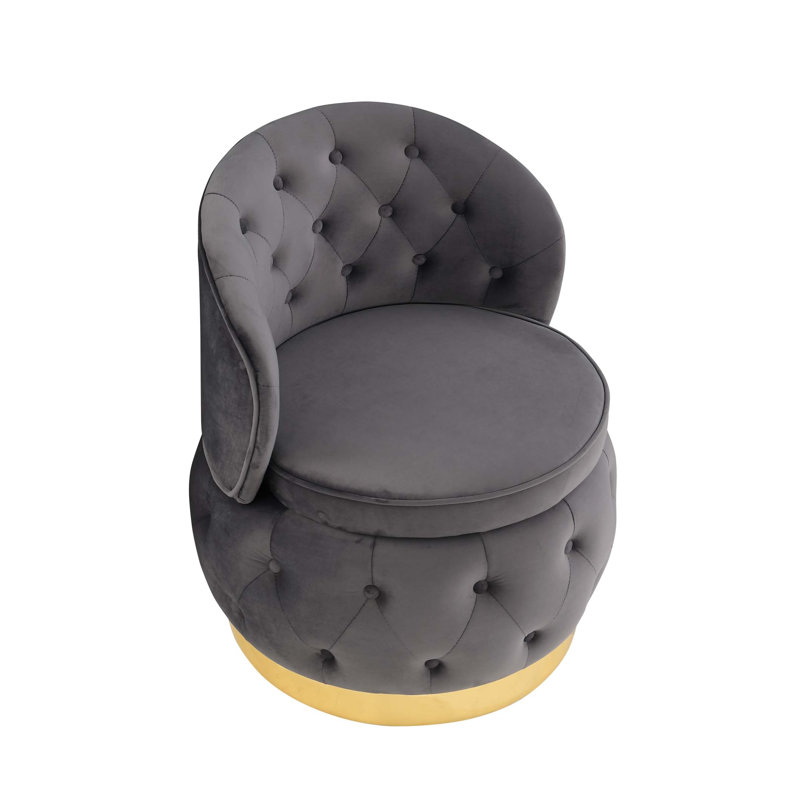 Chaises de rangement pivotantes 360 degrés, Gris, H 29,92 po x l 25,2 po x P 25,2 po, Doré