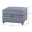 Repose-pieds gris avec rangement rectangulaire