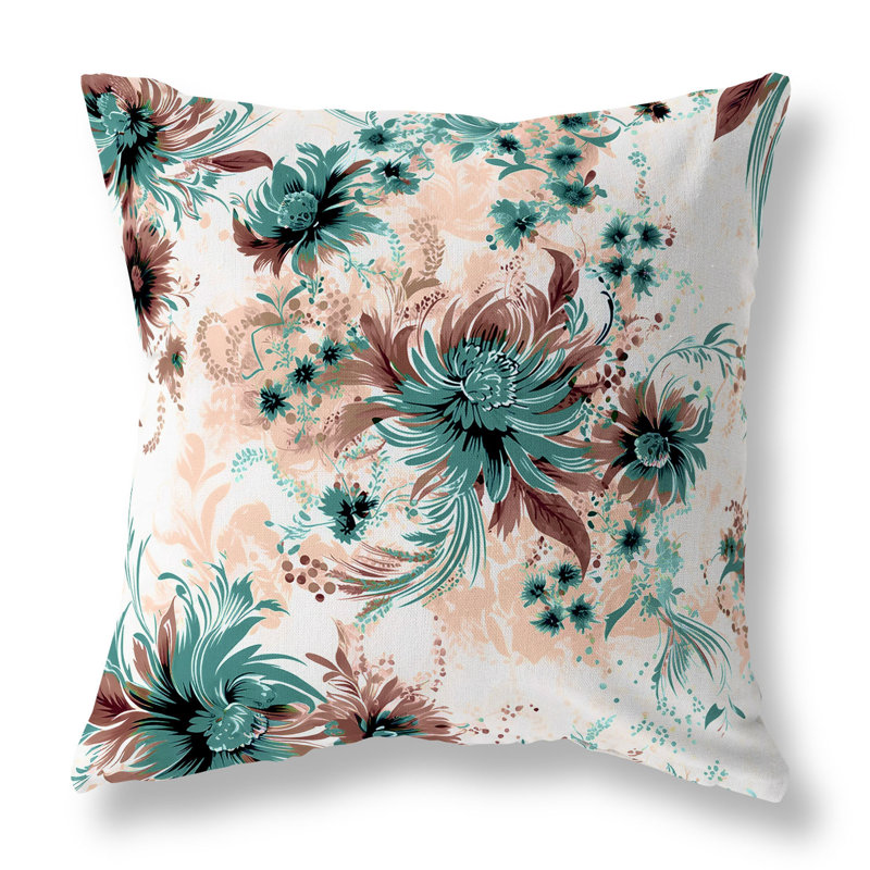 Coussin décoratif intérieur / extérieur à motif floral Delightful Wildflowers, H 20 po x l 20 po