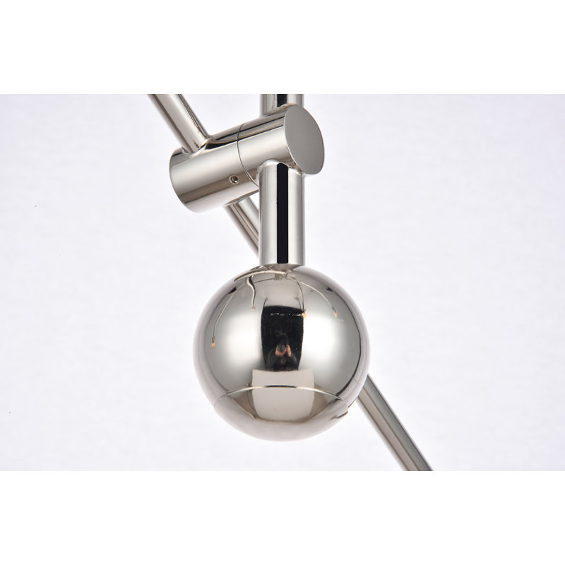 Whelchel 6-Light Dimmable Sputnik Chandelier, 82" H x 42" W x 42" D, Polished Nickel