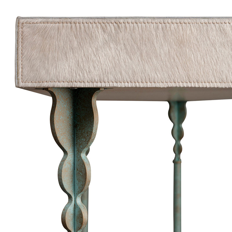 Nguni Console Table, 31.5" H x 60" W x 18" W, Aged Brass