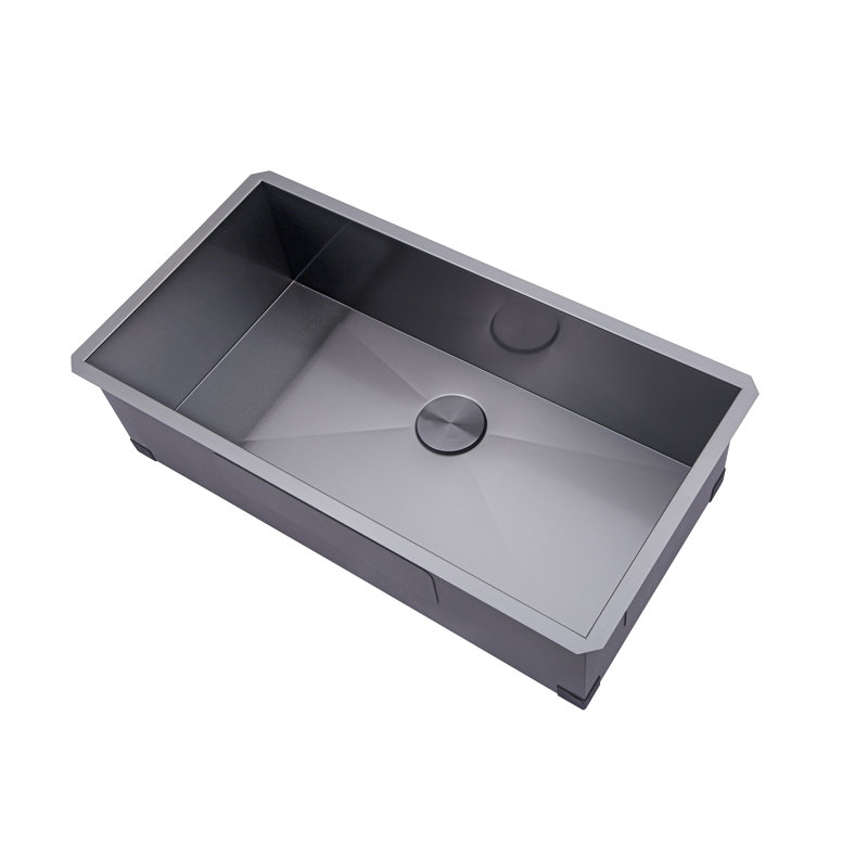 Évier de cuisine en acier inoxydable noir 36 po L 36 po