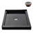 48 in. x 36 in. Corner Acrylic Shower Base in Glossy Black With Center Drain, Drain Included-115224826