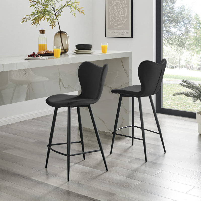 Tabouret de bar Woodcliff, Noir, noir, noir, noir