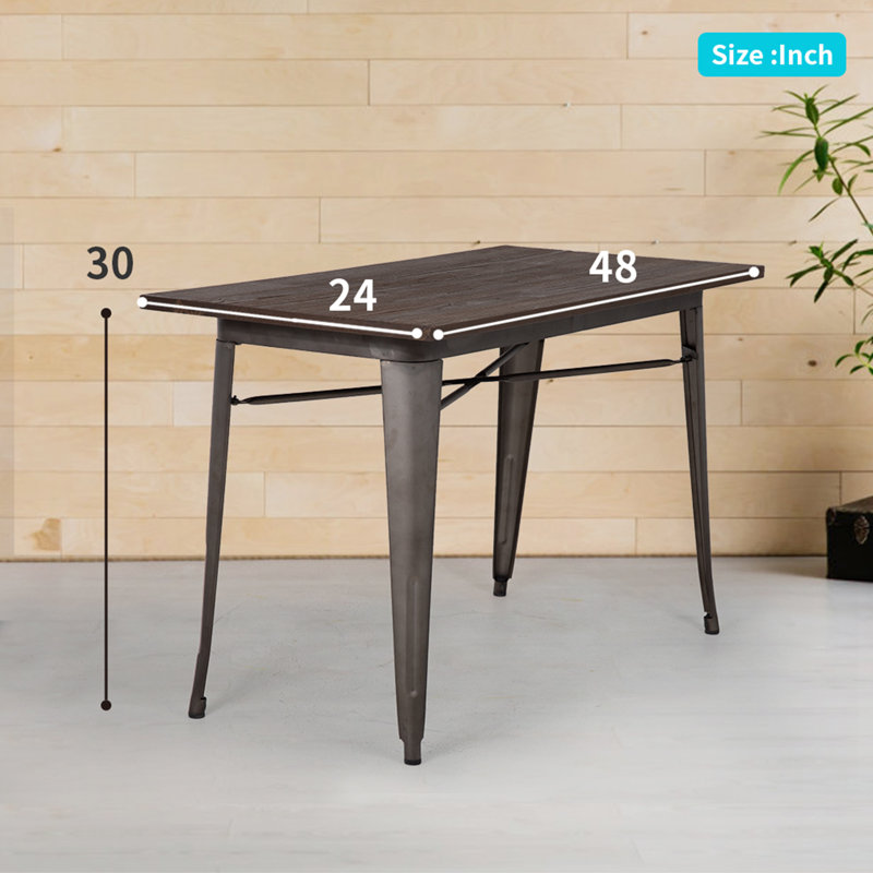 Table de bar très résistante Reavis, H 30 po x l 48 po x P 24 po