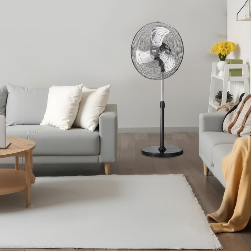 Ventilateur oscillant industriel à 3 vitesses avec hauteur réglable, H 54,33 po x l 22,44 po x P 17,72 po