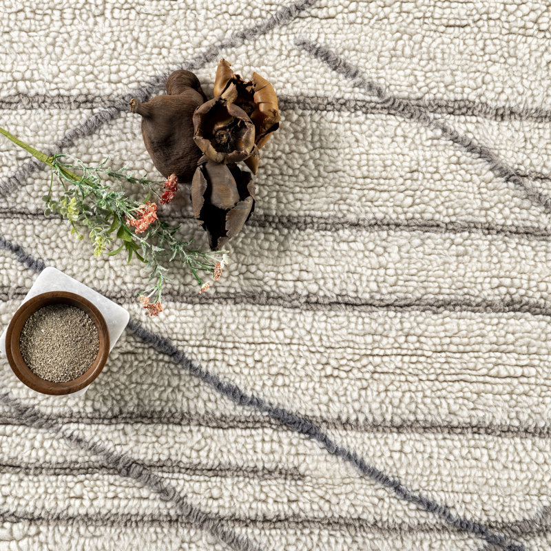 Kallas Machine Washable Wool Area Rug, Rectangle 4' x 6'