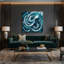 Nautique, pieuvre bleue, art mural sur toile-1596478255