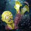 Décoration gonflable 5 pi Zombie Halloween avec poignée de main et DEL intégrées