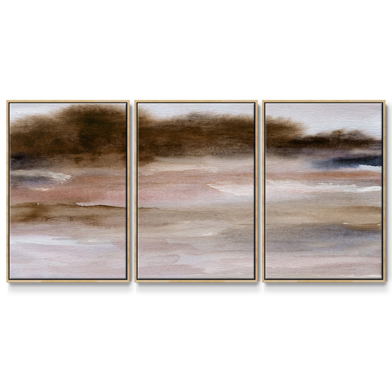 Autumnal Bay - Toile encadrée multi-pièces, H 24 po x l 48 po x P 2 po, Naturel