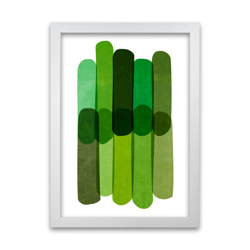 Green Abstract - Print, White Frame, 30cm H x 21cm W x 3cm D