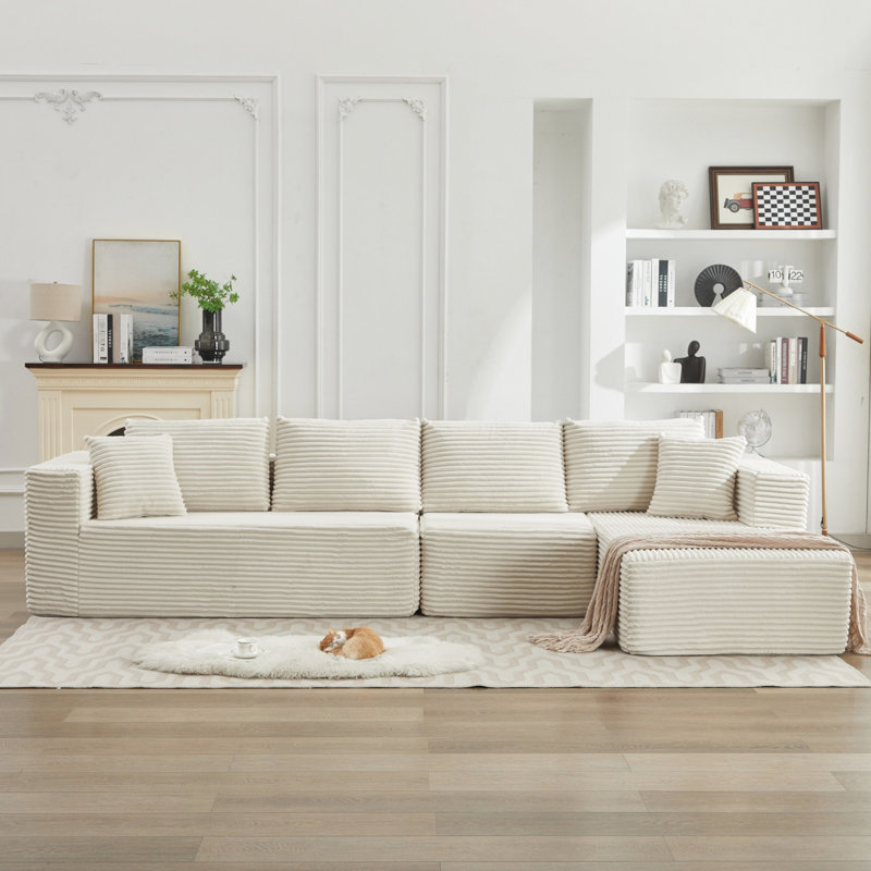 Canapé modulaire en L 106 po 106L3, Beige