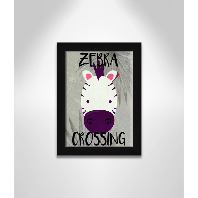 Impression sur papier Zebra Crossing, Encadré plat noir, H 14 po x l 10 po x P 0,6 po