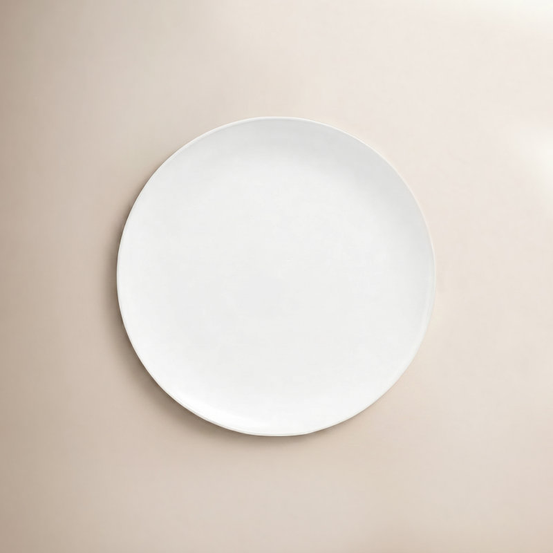 Over&Back Coupe Round Serving Platter, White
