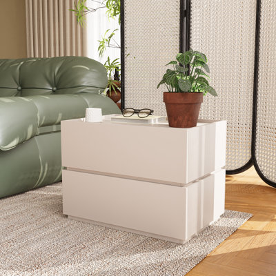 Heckman Modern Modular Nightstand,with 2 Drawers For Bedroom, Modular Assembly