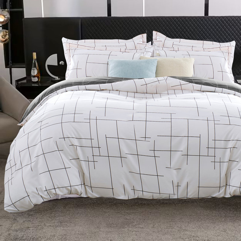 Aspire Homeware Geometric Shapes Duvet Cover Set with Pillowcases for Trendy Bedroom Style