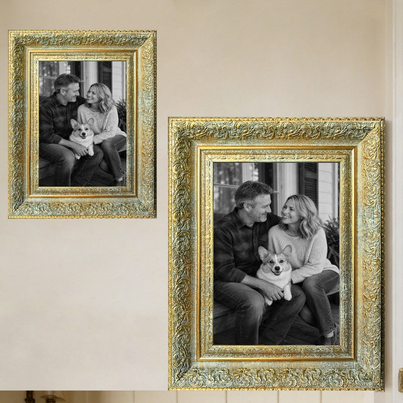 Cadre photo 3 pièces doré antique pour photos et cadeaux de 8 po x 10 po, Antique Gold, 3, L 8 po x H 10 po