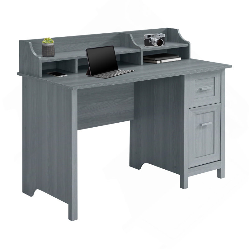 Bureau classique avec rangement, gris
