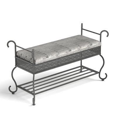 Shoe Rack Bench for Entryway, Industrial Bench, Rustic Shoe Rack for Small Spaces, Upholstered Entryway Bench, Multipurpose Entryway