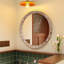 Miroir mural rétro en bois vieilli rustique avec détails de rivets