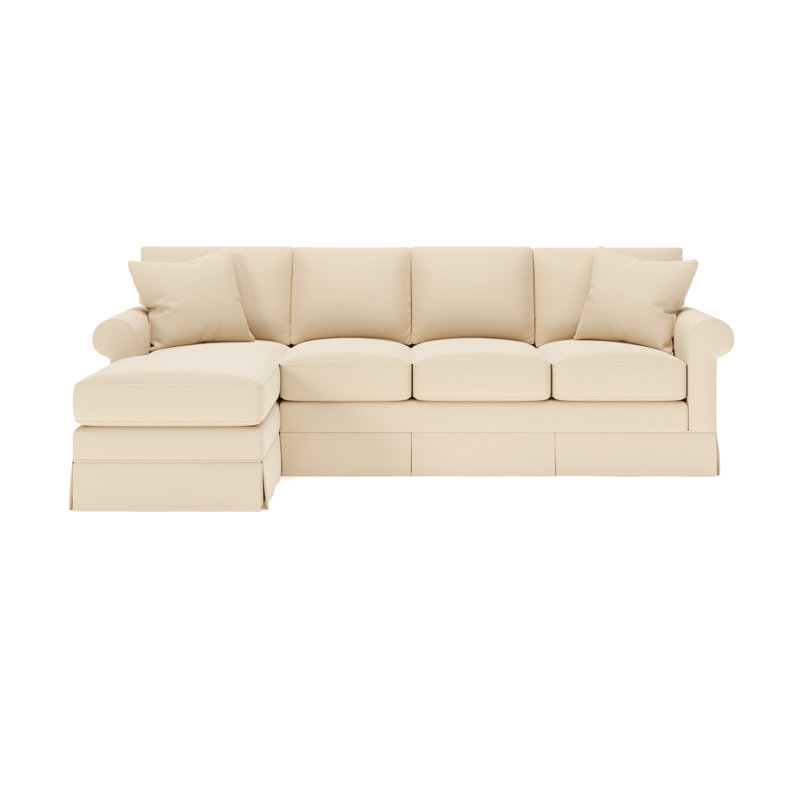 Friedman 2 - Piece Upholstered Sleeper Sectional, Left Hand Facing, Canvas Flax Sunbrella® Canvas