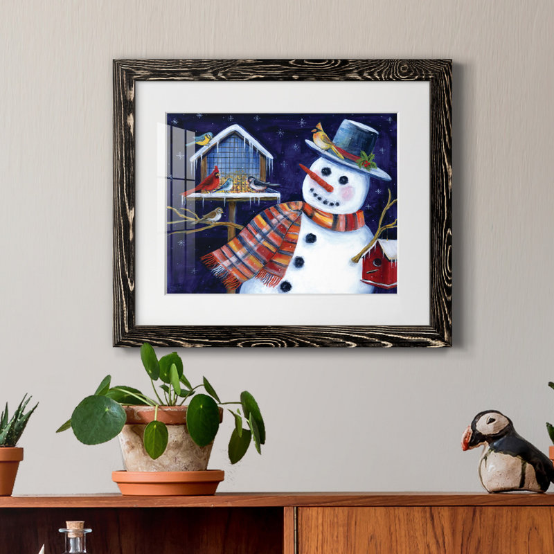 Snow Friends - Cadre photo, impression sur papier, H 24 po x l 18 po x P 1,5 po, Cadre noir