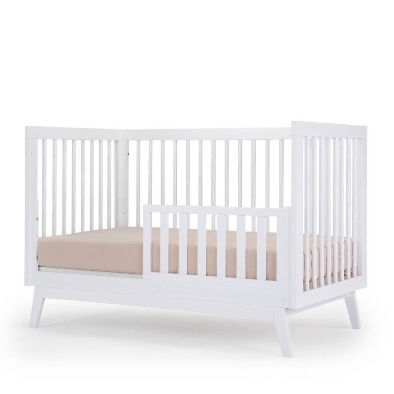 Toddler bed conversion rail, white