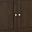 Armoire de rangement d'entrée en bois massif avec portes en verre et tablettes réglables Acadian