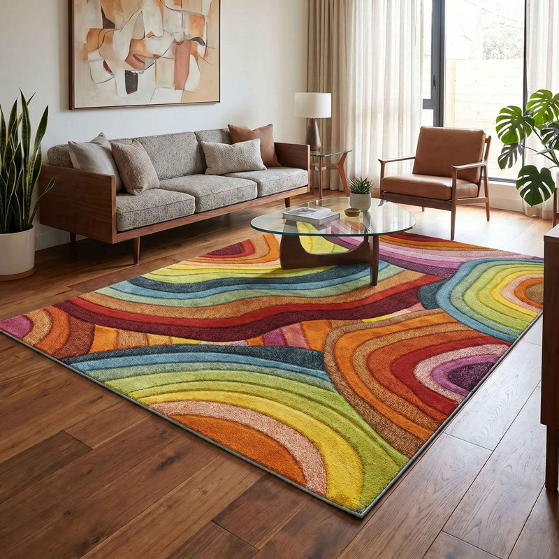Dearron Geometric Shapes Area Rug, 160 x 230 cm (Rectangular)