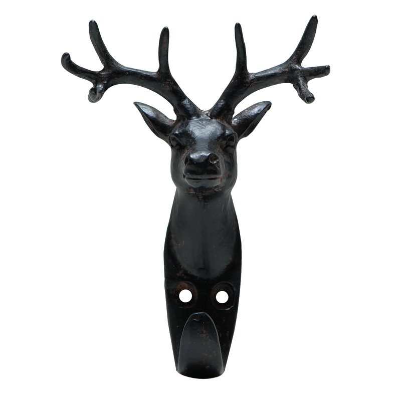 Keisha Iron Wall Wall Hook, Rustic Black