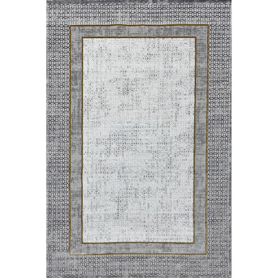 Tapis turc gris à motif moderne 6,5 x 10 pi