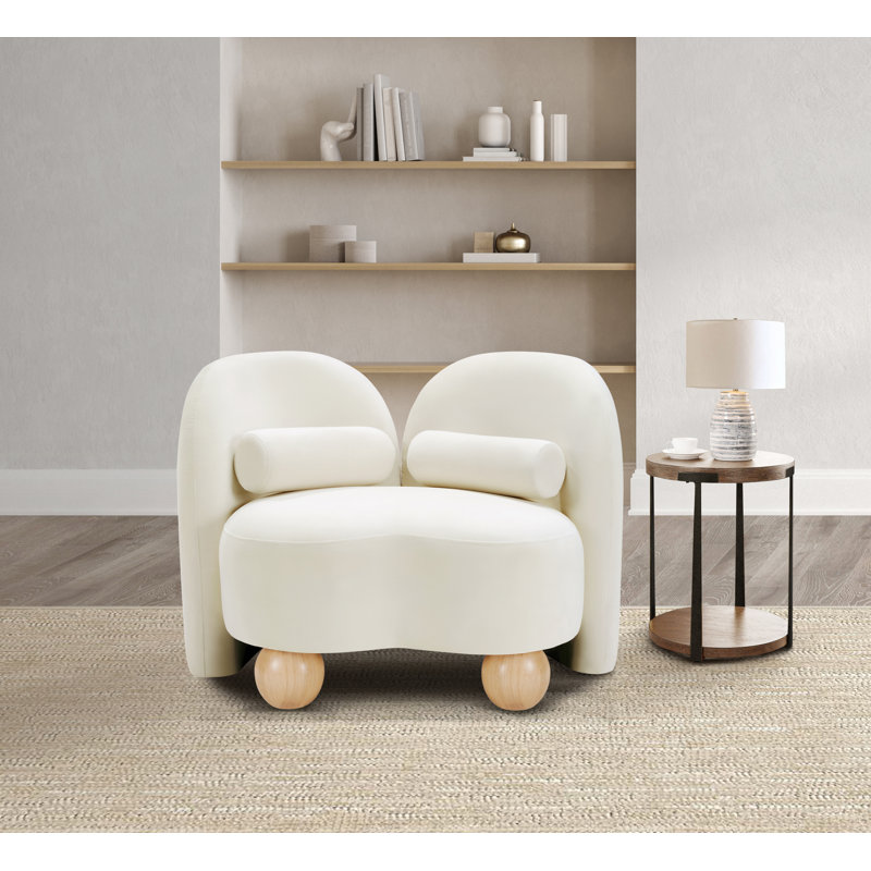 Daphne Upholstered Chair, Cream Velvet